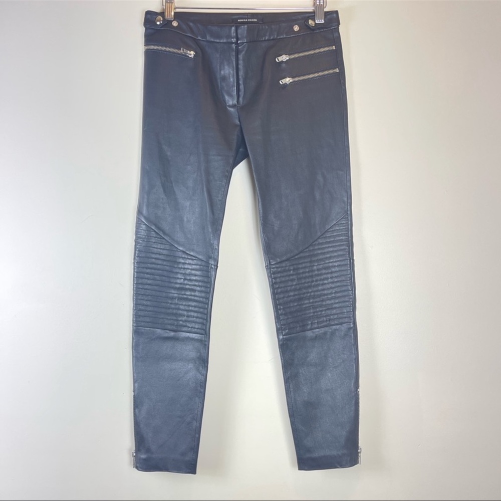 Monika Chiang Low Rise Leather Biker Leggings XS
